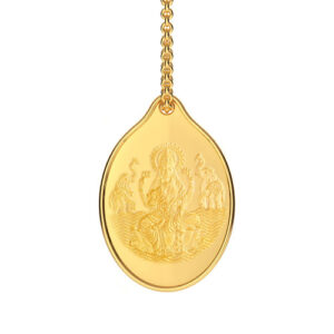 999 Purity 3 Grams Laxmi Impression Gold Coin Pendant PDLX999P003G